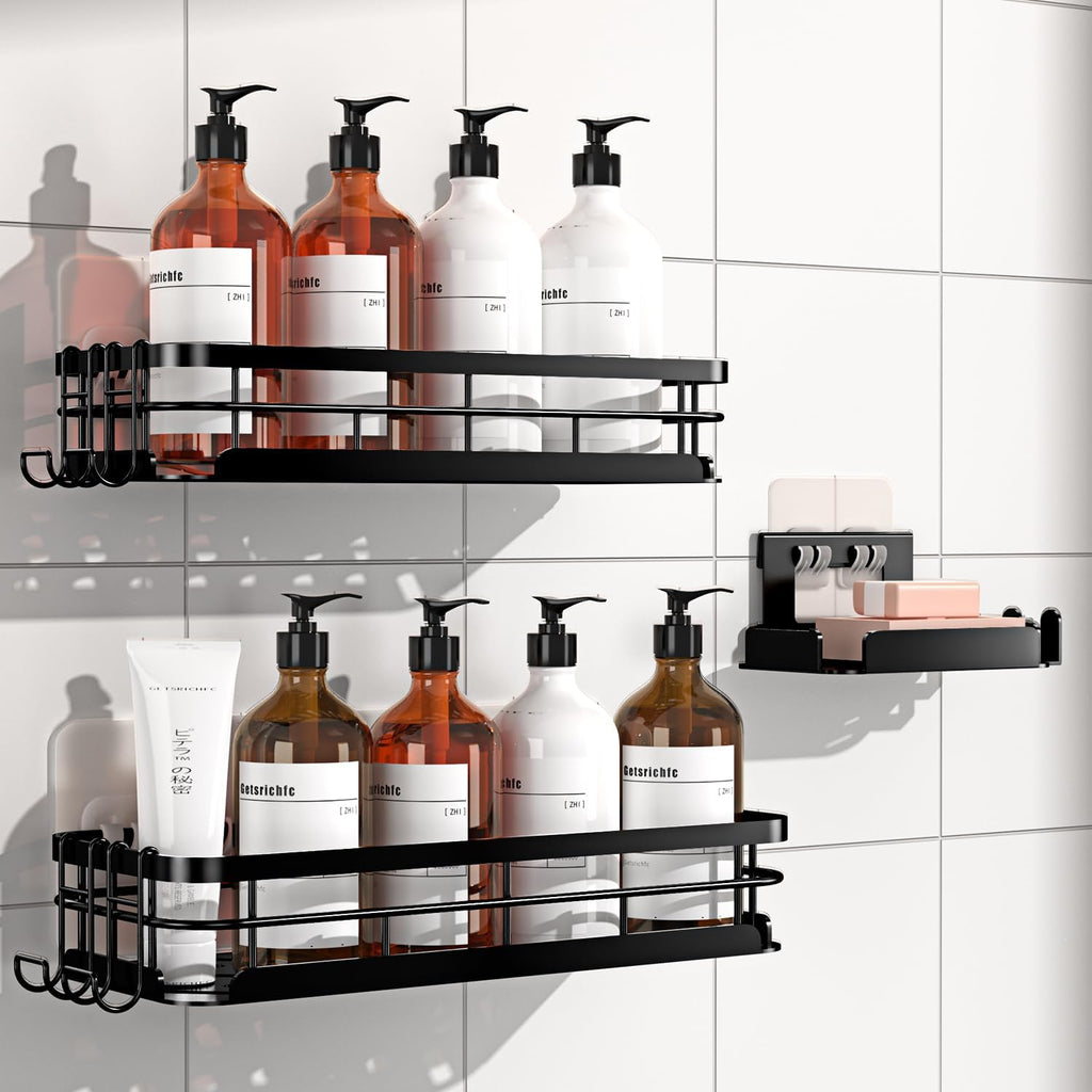 Large Capacity Shower Caddy, Heavy-Duty Adhesive Shower Organizers