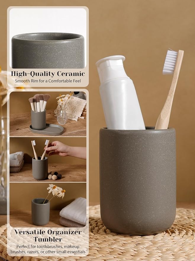 INGOFIN 3 Pcs Ceramic Bathroom Accessory Set - Image 3