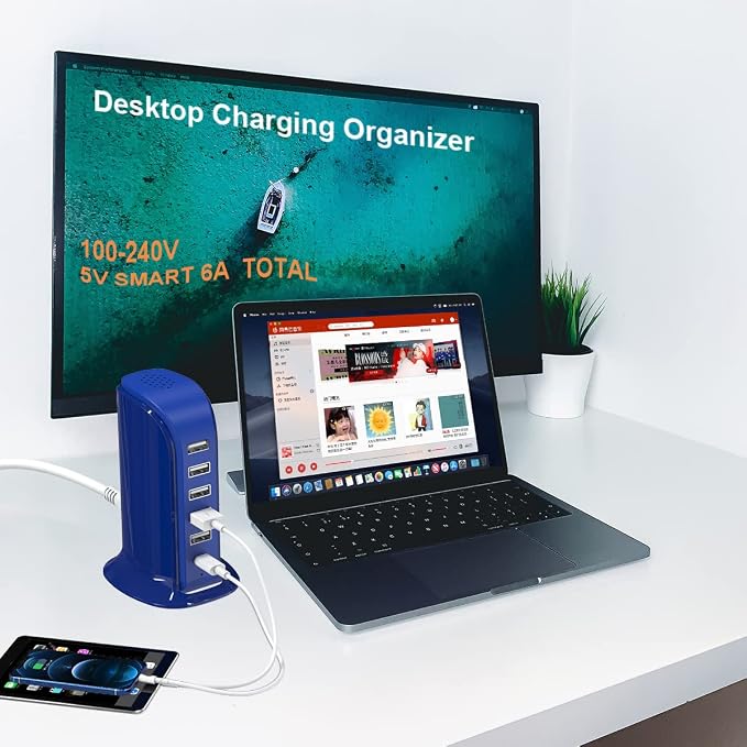 USB Charging Station Upoy, 6 Ports Charging Blocks, USB Power Hub - Image 6