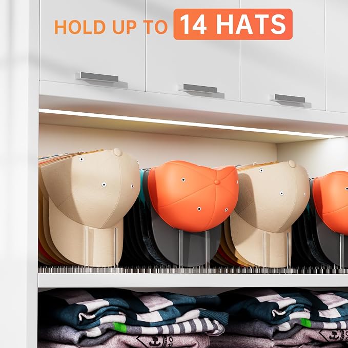 Kadolina Hat Organizer for Baseball Caps, Acrylic Hat Rack for 14 Baseball Caps - Image 3