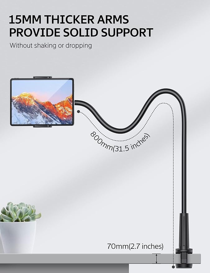 SHAWE Gooseneck Tablet Holder Phone Stand, Flexible Tablet Mount - Image 3