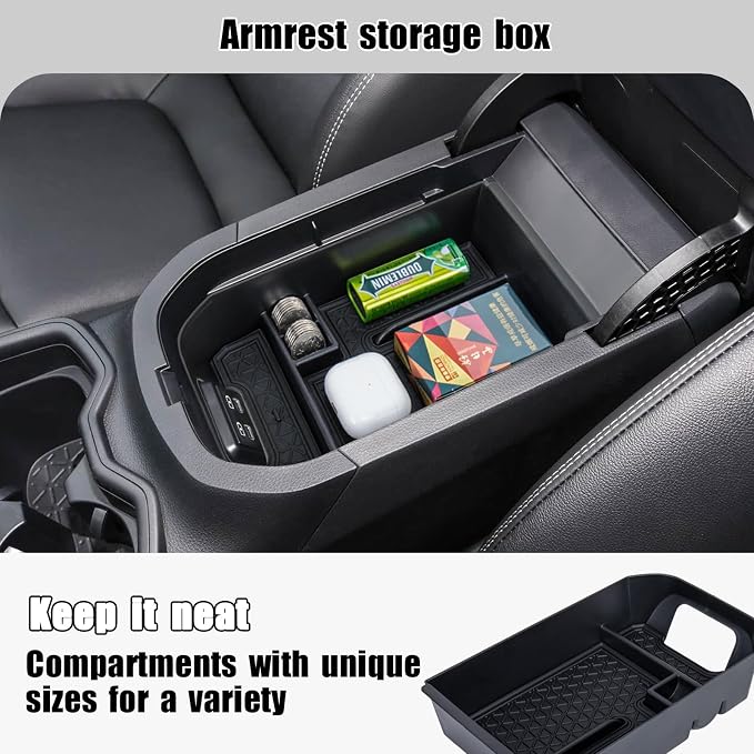 3PCS Center Console Organizer Tray and Armrest Storage Box Compatible - Image 4