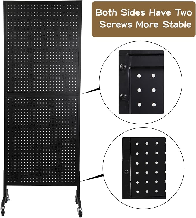 Eastern Tree Metal Pegboard Display Stand 2'x 5'with 30 Hooks, Pegboard Panels - Image 4