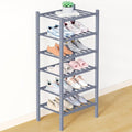 Smiry Bamboo Shoe Rack for Closet, 6 Tier Small Wooden Stackable Shoe Organizer by Smiry