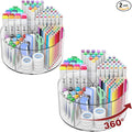 Absonic 2 Pack Acrylic Pen Organizer, 360 Rotating Clear Colored Pen and Pencil by Absonic