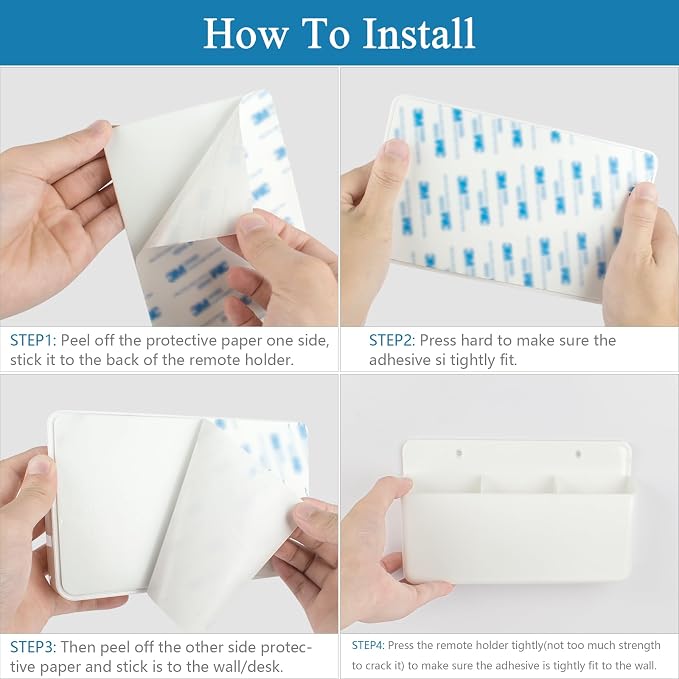 3 Slot Remote Control Holder Wall TV Remote Holder Self Adhesive Marker Holder - Image 7