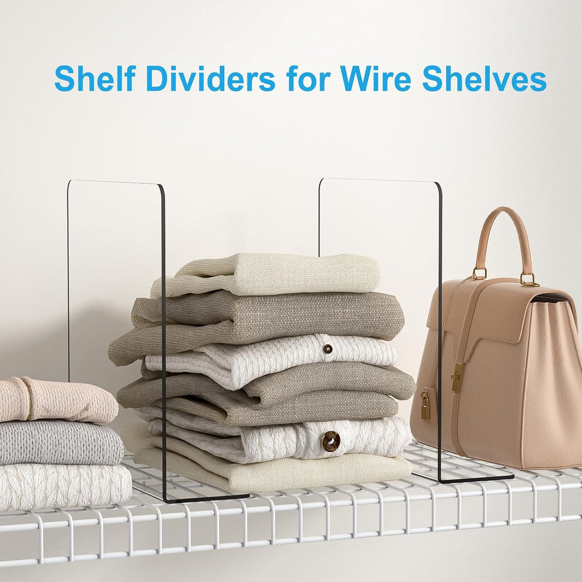 OKPOW Shelf Dividers Closet Organizer - 12" Tall X 11.8" Deep Acrylic