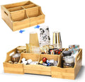 Coffee Station Organizer for Countertop, Bamboo Coffee Bar Condiment Organizer by WRINGKIT