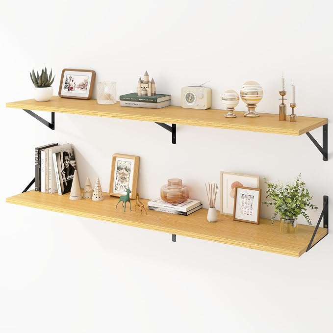 Deep Floating Shelves Wall Mounted, Living Room, Office by Acovy