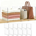 Purse Organizer for Closet Shelf Dividers: 12-Pack Adjustable Clear Acrylic Bag by Saccik