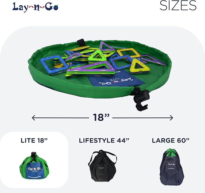 Lay-n-Go 2-in-1 Small Portable Drawstring Toys Storage Organizer and Play Mat - Image 5