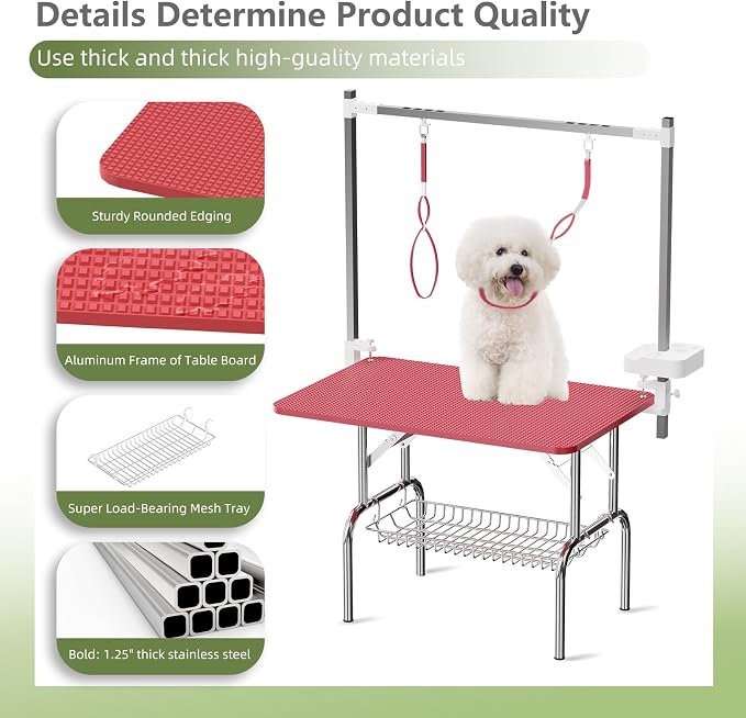 VFK 36''/47''Large Dog Grooming Table, Foldable Pet Station at Home, Dog - Image 7