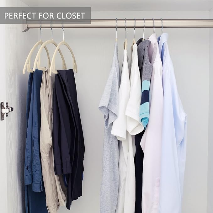 MIZGI Premium Velvet Hangers 30 Pack Heavyduty- Non Slip No Shoulder Bump Suit - Image 7