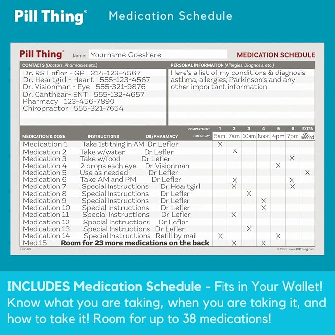 6 Times a Day Weekly Pill Box Organizer Case, Secure 7X Pillbox - Image 6