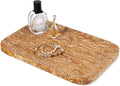 Natural Marble Vanity Tray, 11.8" Travertine/Stone Bathroom Tray Countertop by Karibiber