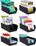 Black Storage Bins for Pantry - 3 Compartment Kitchen Cabinet and