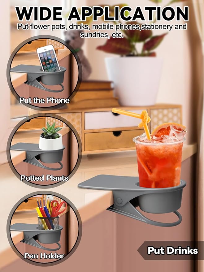 2PCS Drinking Cup Holder, Kalolary Desk Bottle Cup Stand DIY Glass Clamp - Image 6