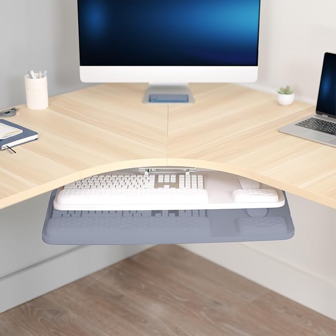 VIVO Premium Adjustable 27 x 11 inch Computer Keyboard and Mouse Platform Tray - Image 9