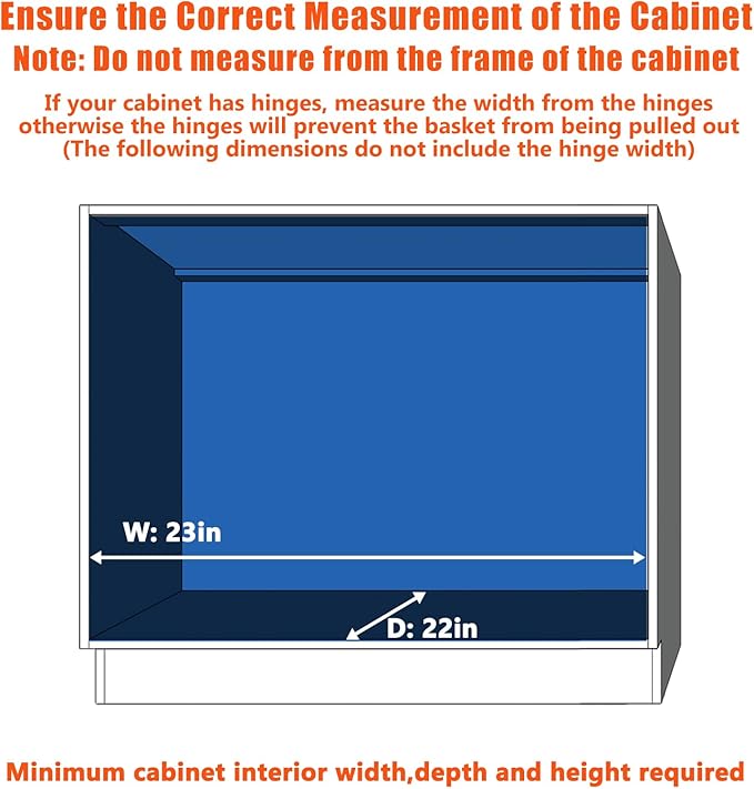 Pull Out Cabinet Organizer 22½" W x 21½" D, Heavy Duty Cabinet Pull Out Shelves - Image 4