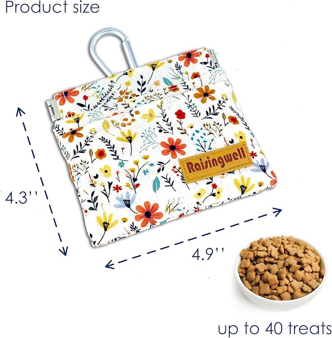 Dog Treat Pouch, Small Cotton Pocket Sized Training Holder, Hand Free Walking - Image 2