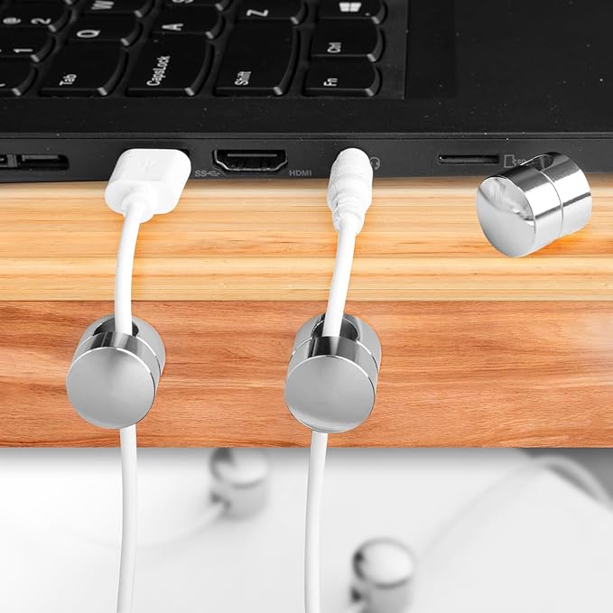 3 Sets Charger Holders for Cords, Adhesive Metal Cord Clips, Cable Management - Image 6