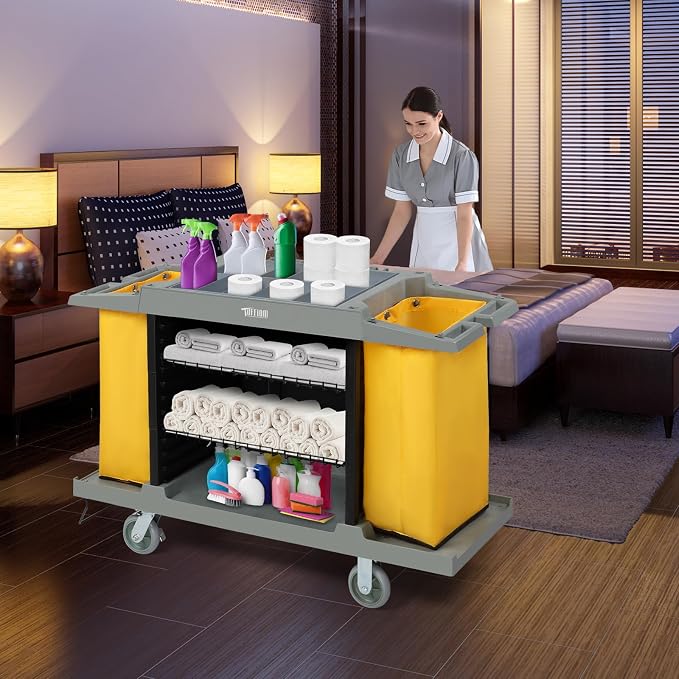 Premium Hotel & Housekeeping Cart on Wheels, 154LBS Multifunctional Commercial - Image 7