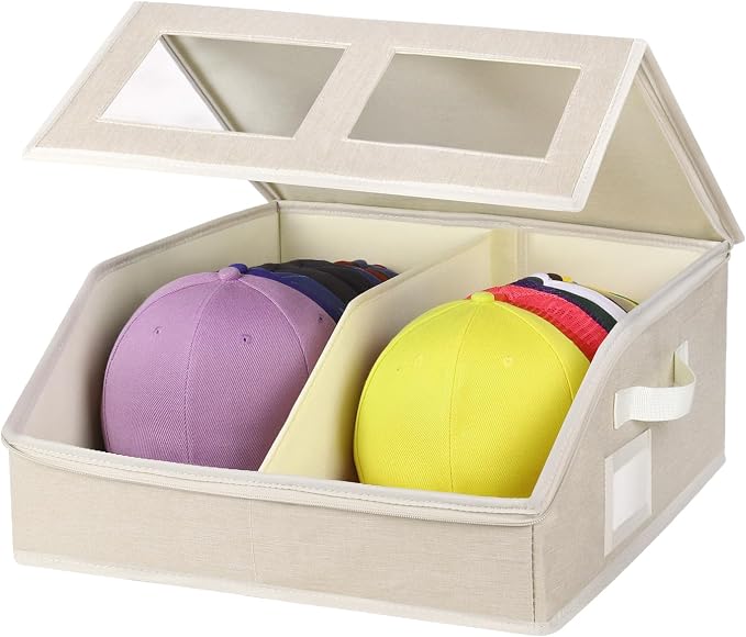 Hat Storage for Baseball Caps-Holds Up to 24 Caps, Hat Organizer for Closet by RZMAYIS