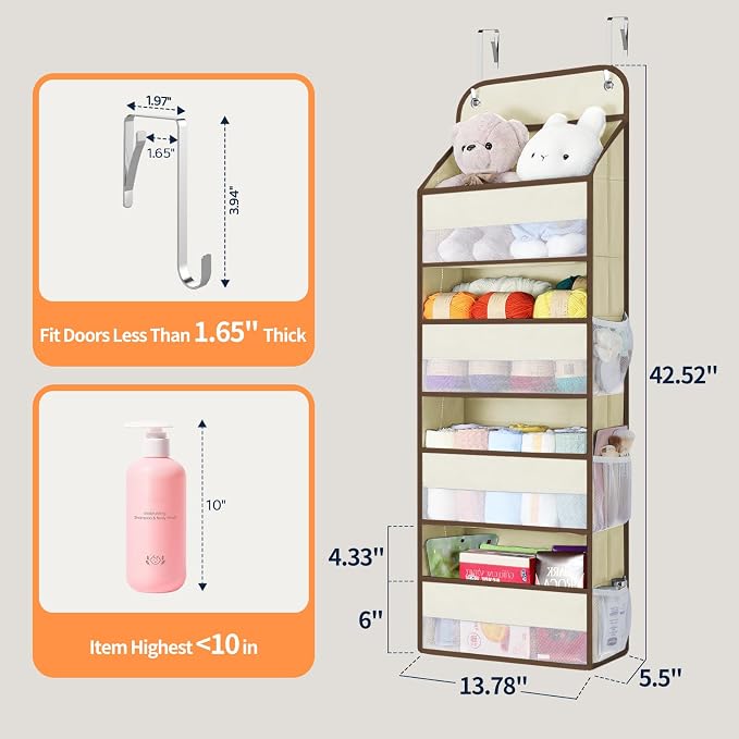Yecaye Over The Door Organizer, Heavy Duty Hanging Organizers and Storage - Image 8