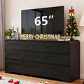 Dresser for Bedroom with 9 Drawers, Wood Closet Clothes Storage Long Dressers by SOLACEFURNITURE