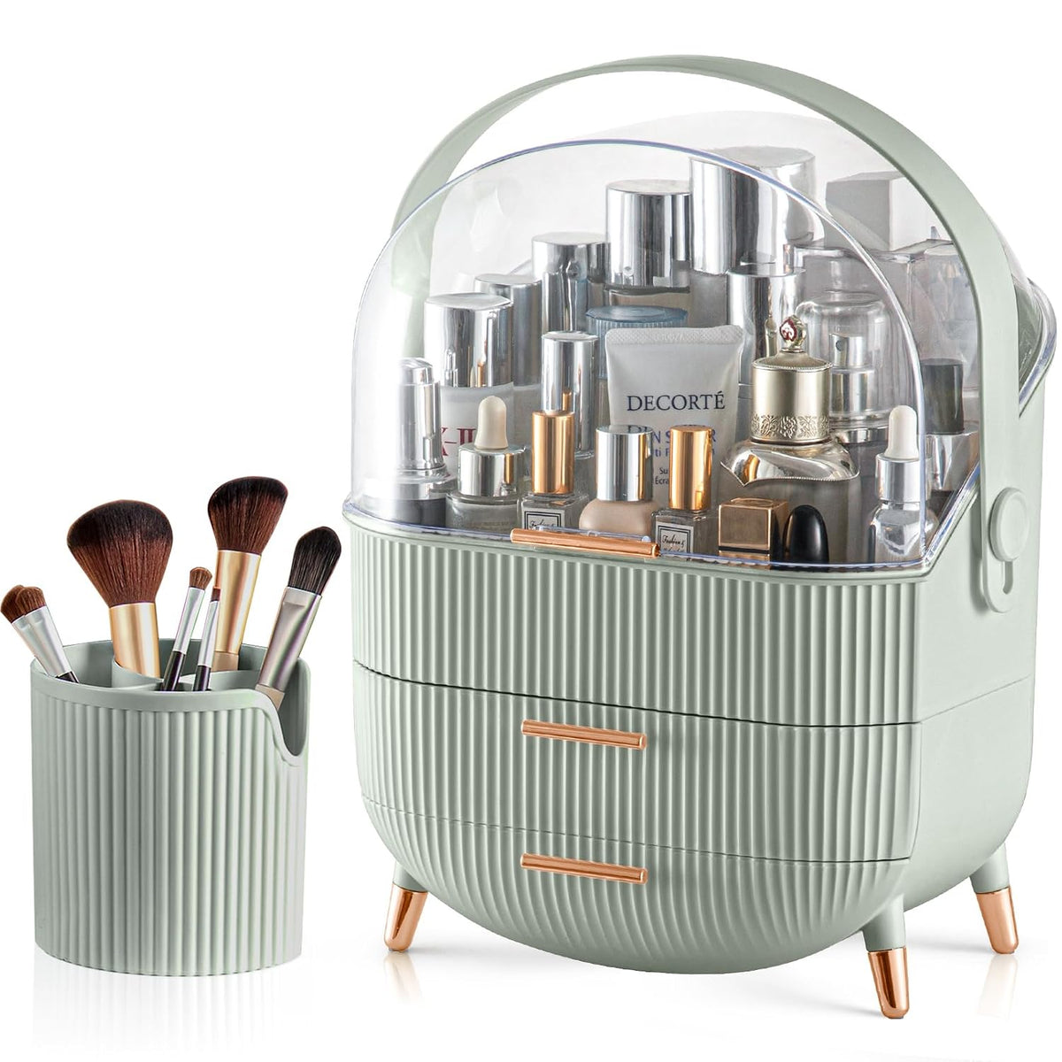 Makeup Organizer with 2 Drawers and Brush Storage Box, Cosmetic