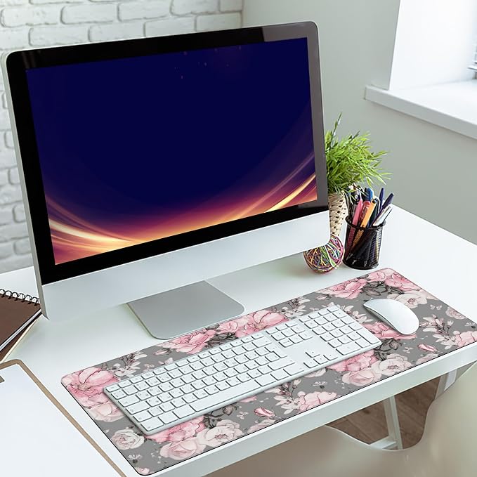 Desk Mat, Flower Rose Gaming Mouse Pad, XXL Extended Mouse Pad Mat - Image 6