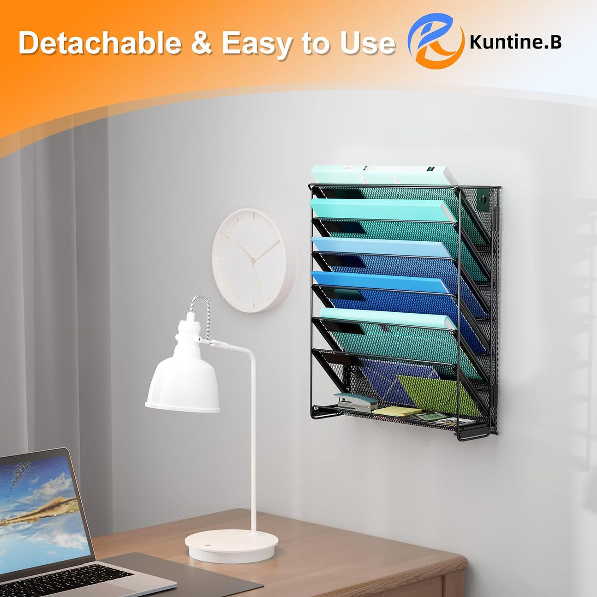 Kuntine.B Wall File Organizer Office Hanging Magazine Holder Wall File