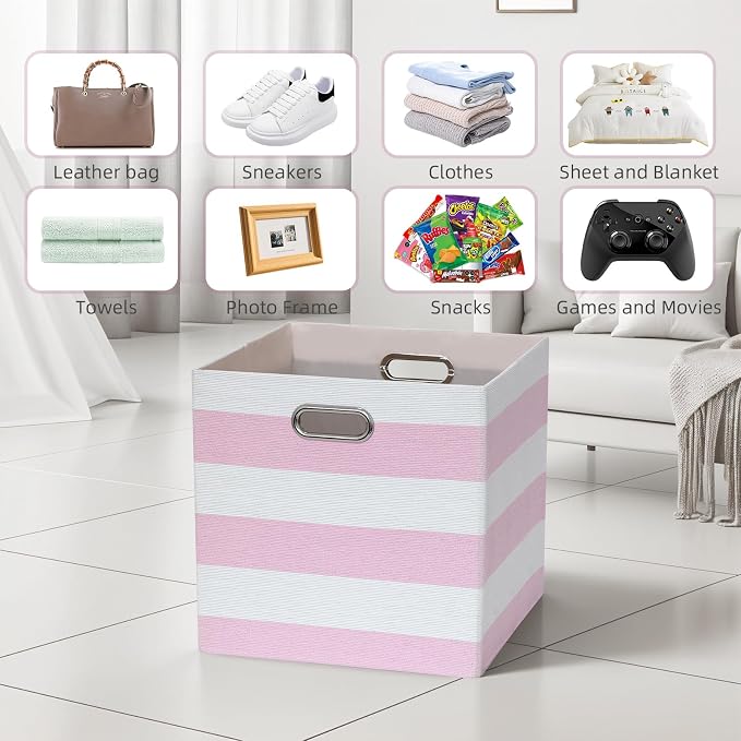 13x13x13 Storage Cube Bins, Foldable Storage Cubes Cubby Baskets Organizer - Image 5