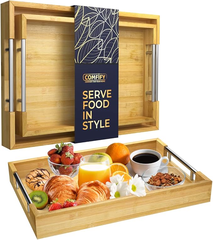 Decorative Bamboo Serving Trays by Comfify