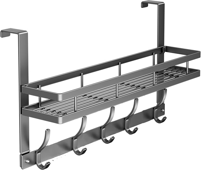 Over The Door Hooks Organizer, Coat Rack Over The Door Storage Hanger Towel Rack by Unknown