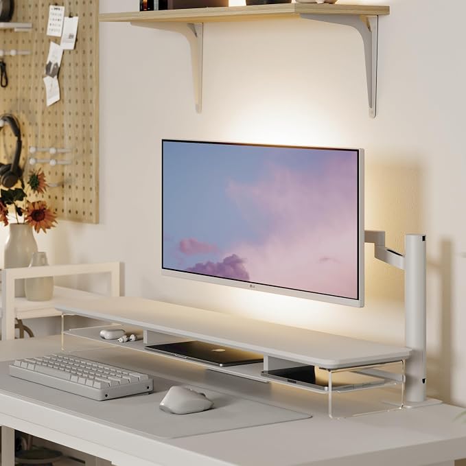 Fenge Acrylic Monitor Stand Riser, 42.5 Inches Dual Monitor Stand - Image 3