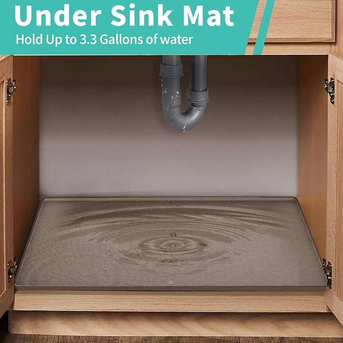 Under Sink Mat for Kitchen, Silicone Waterproof Liner - Image 4