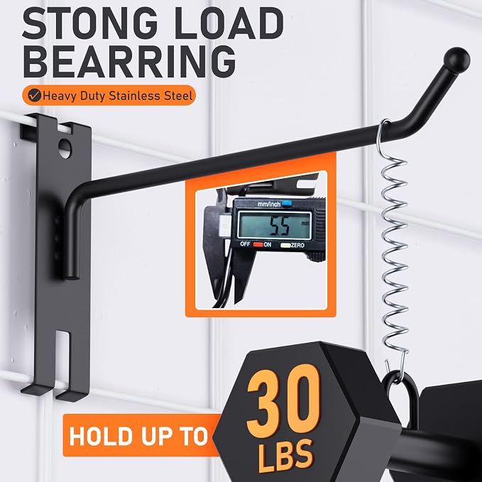 INCLY 4/6/8 Inch Gridwall Hooks, 60 Pack Heavy Duty Black Display Hooks - Image 5