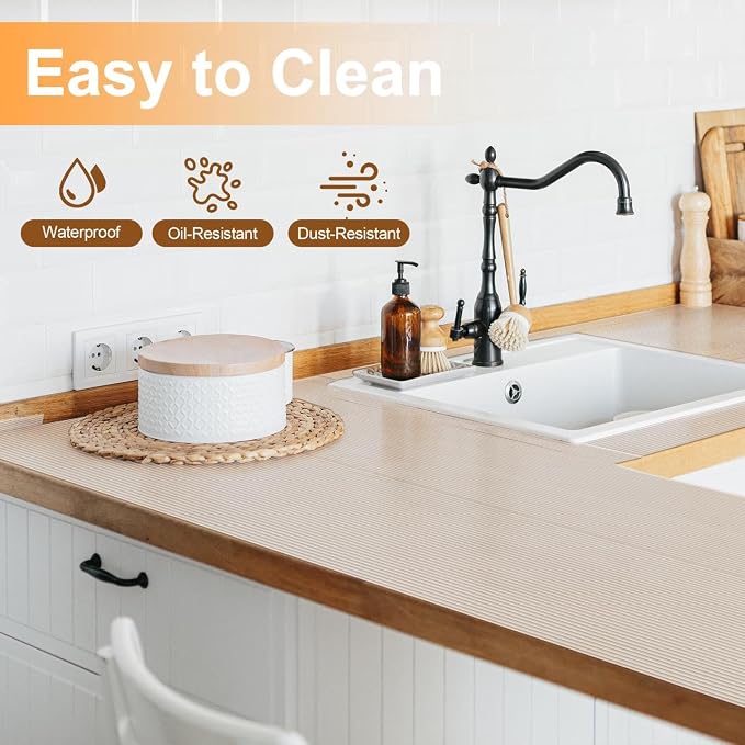 FEXIA Shelf Liner for Kitchen Cabinets, 17.5 Inch x 20 FT, Non Adhesive Drawer - Image 6