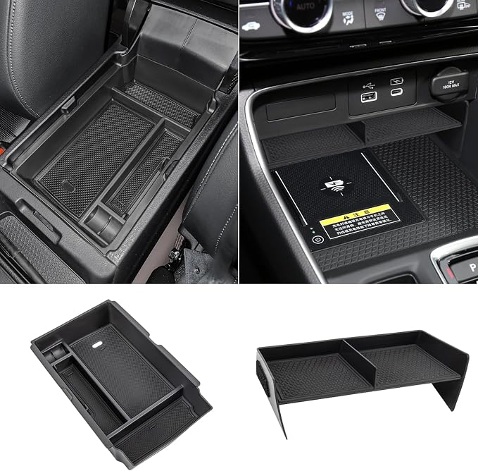 2PCS Center Console Organizer Tray and Armrest Storage Box Compatible by Neepiar