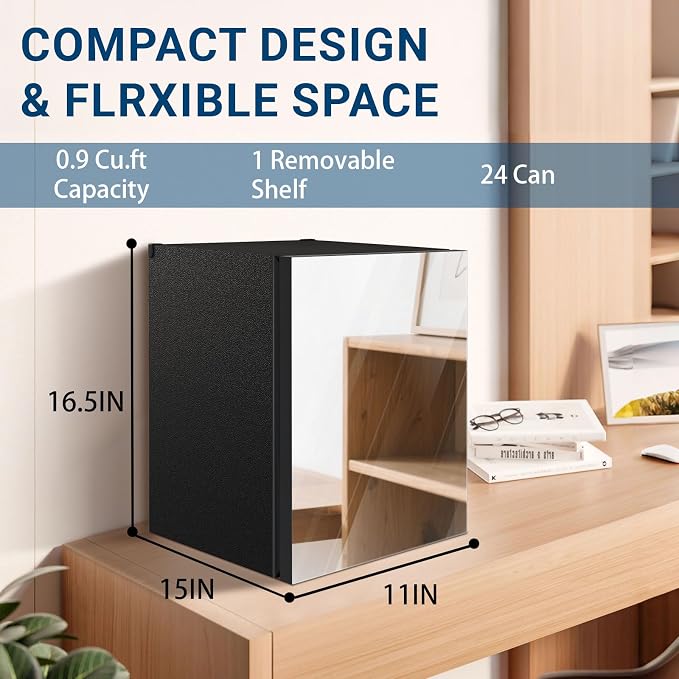 Compact Freestanding Beverage Refrigerator and Skincare Fridge, 0.9 Cu.Ft Mini - Image 5