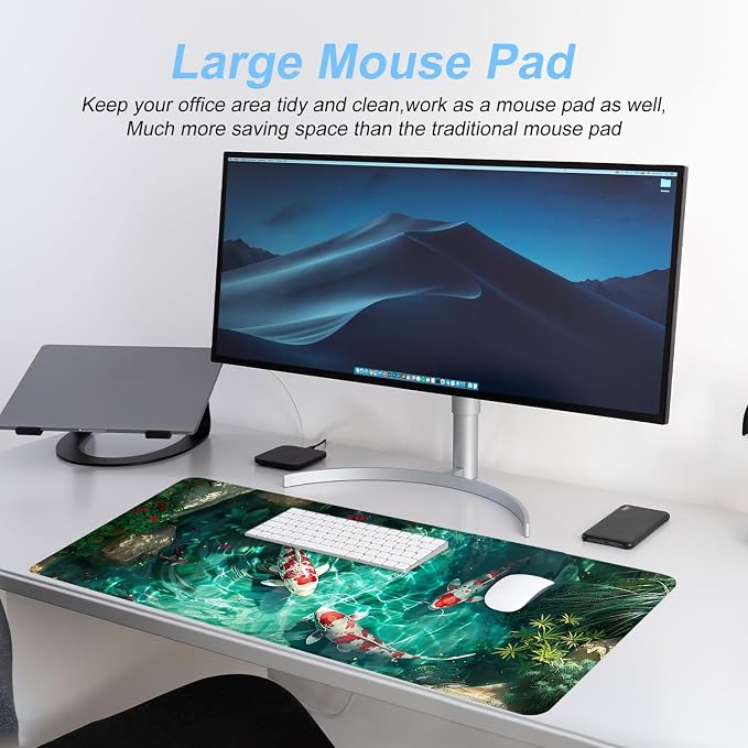Koi Fish Mouse Pad XXL – Large Japanese Pond Desk Mat - Image 5