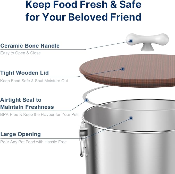35 Lbs Stainless Steel Dog Food Storage Container - Image 3