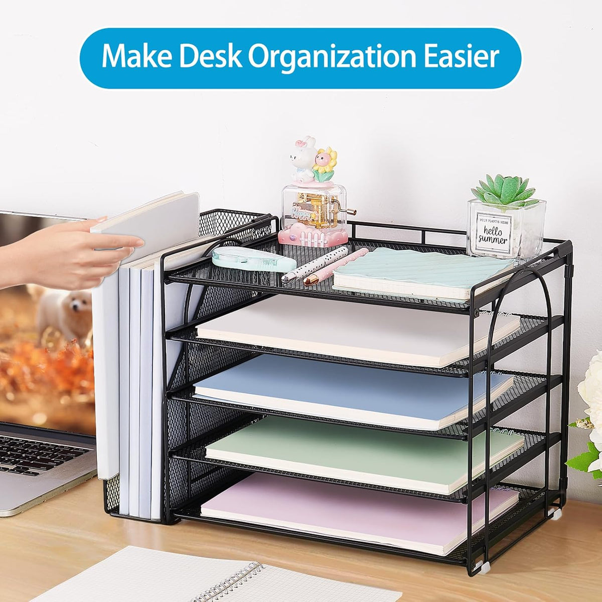 Desk Organizers and Accessories, 5-Tier Desktop Paper File Organizer