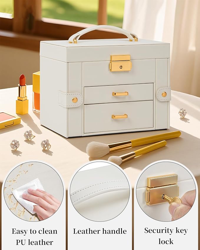 TORIBIO Jewelry Box for Women, Leather Jewelry Organizer - Image 7