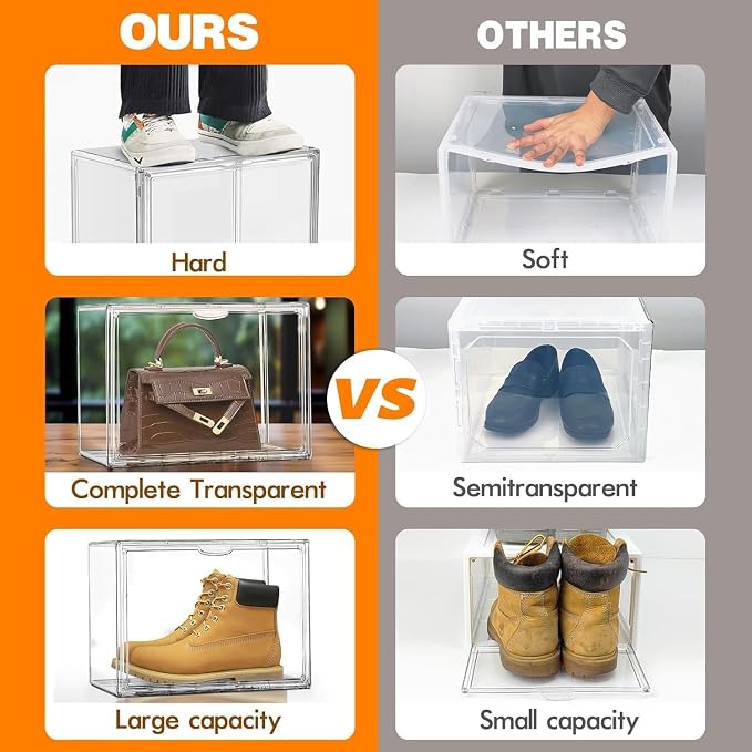 X-Large Acrylic Display Case Size 14 Sneaker Shoe Box - Image 3