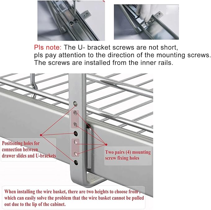DINDON 1 Tier Pull Out Cabinet Organizer Heavy-Duty Metal Sliding Drawer Shelf - Image 5