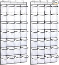 REGELETO 2 Pack 28 Pocket Over the Door Shoe Organizer, Hanging Shoe Rack by REGELETO