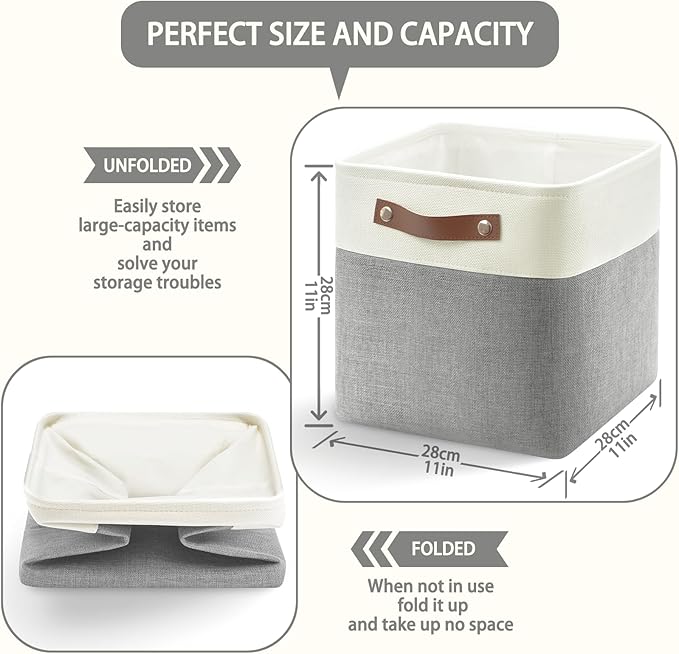 Foldable Storage Cubes 11x11 Inch, Collapsible Storage Basket - Image 3