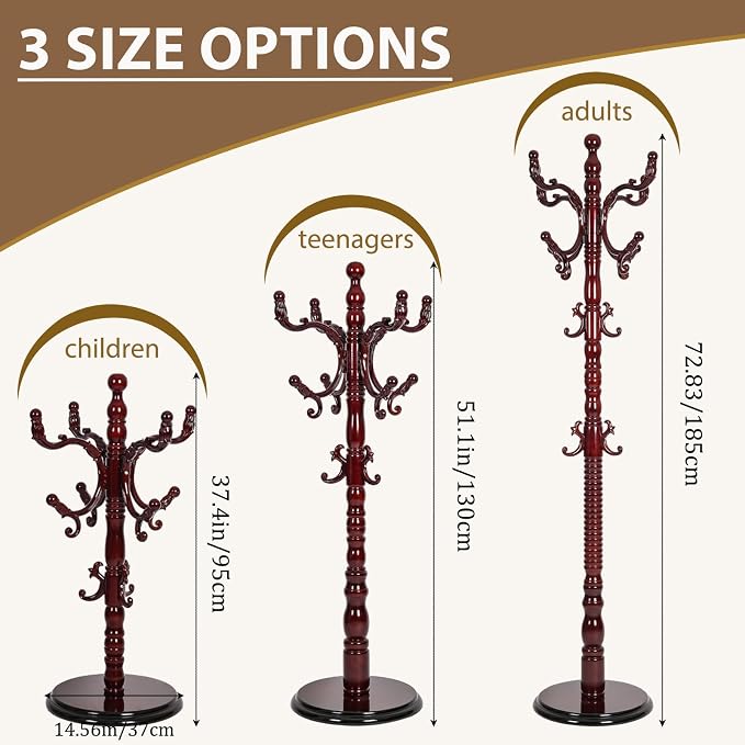 Solid Wooden Coat Rack Stand, Coat Racks Freestanding - Image 6